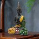 thumbnail image 4 of Estatua de Buda de resina tailandesa, pequeña estatua de meditación Feng Shui tailandesa, figura para Verde amarillo, 4 of 8