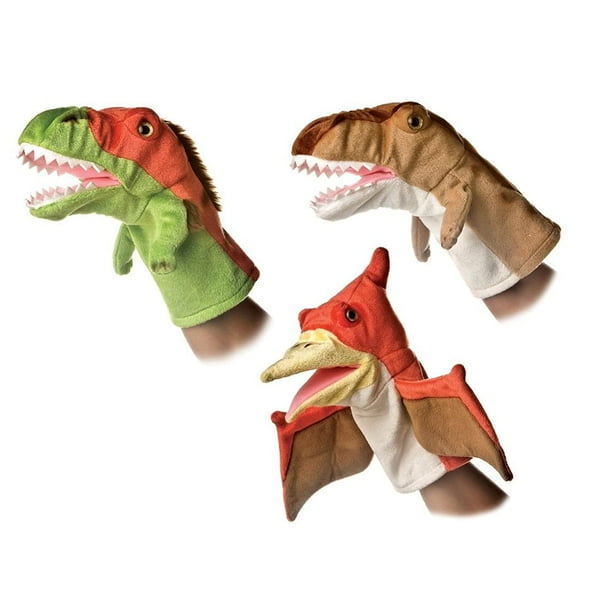 Aurora 10" Velociraptor T-Rex Pteranodon Dinosaur Hand Puppet Bundle ...