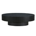 thumbnail image 4 of Kevinplus 43.7" Handcraft Drum Oval Small Oval Coffee Table with  Pedestal for Living Room, Black, 4 of 13