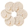thumbnail image 2 of Giraffes 6 Pcs Drink Coasters with Holder Absorbent Coasters Woven Coasters for Drinks Table Desk Protection Home Decor, 2 of 7