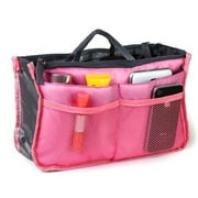 Higi Quality Handbag Organizer, Liner, Sturdy Nylon Purse Insert 13 Pockets - 2 Pack Pink