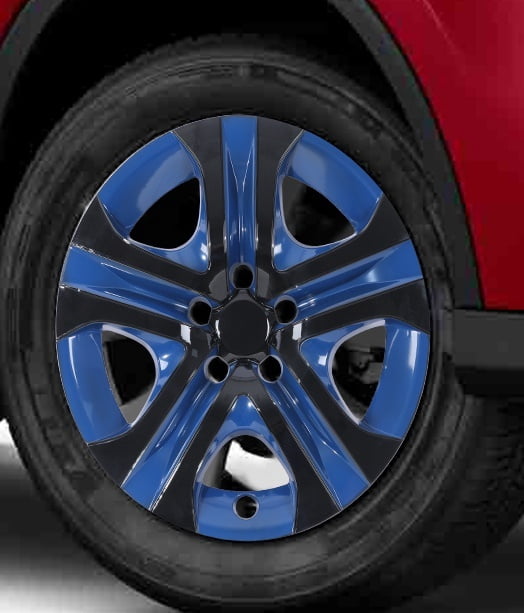 4pcs/Set 17" Hubcaps Wheel Rims Cover for 2013-2018 Toyota Rav4 Compatible With Steel Wheels Snap on Installation(Black Lacquer & Blue Lacquer)