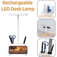 thumbnail image 4 of LED Desk Lamp with Pen Holder, AXX Desk Light for Computer/Desktop - White, Rechargeable, Eye-Caring, Flexible Gooseneck - Bedside Table Lamp for Reading, Small Study Lamp for Kids, Home, Office, Dorm, 4 of 5