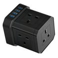 TUMALL Extension Cord With Multiple Outlets Black Extension Lead