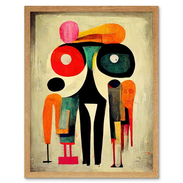 Abstract Colourful Pop Art People Art Print Framed Poster Wall Decor 12x16 inch