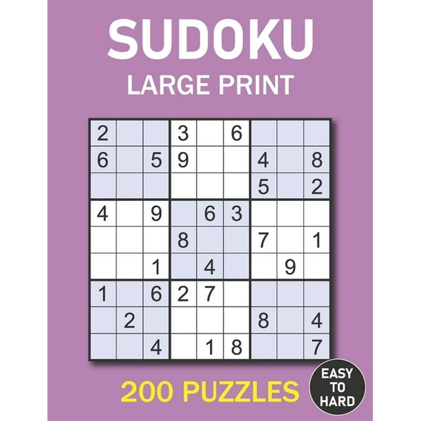 sudoku large print easy to hard 200 all level sudoku puzzles book for adults paperback large print walmart com