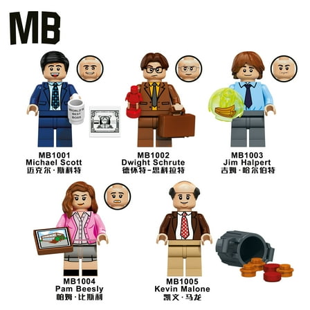 The Office Minifigures Toys- Action Figures 1.77inch 5pcs Set, The Best Gift For Fans