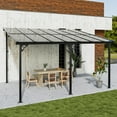 thumbnail image 7 of BaPiPro 10'x14' Hardtop Gazebo, Outdoor Wall-Mounted Aluminum Pergola with Sun Panels for Garden, Patio, Backyard, Gray, 7 of 7