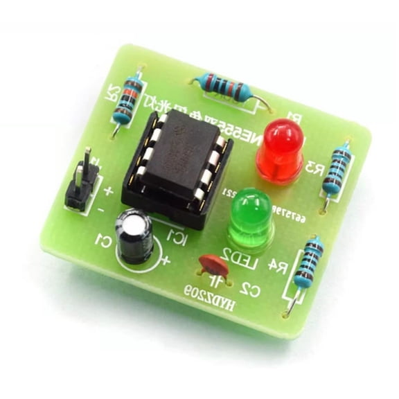 Compactly Bicolor LED Flasher DIY Kit NE555 Adjustable Frequency Electronics Training