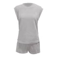 thumbnail image 5 of MuXiKeJi Clothes Women's 2 Piece Lounge Sets 2026 Summer Short Sleeve Tops Drawstring Shorts with Pockets Casual Travel Outfits, 5 of 6