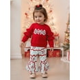 thumbnail image 5 of Miaouyo Toddler Baby Girls Christmas Fall Clothing Set 6 12 18 24 Months 2T 3T 4T Tree Embroidery Pullover with Printed Bell Bottom Outfit, 5 of 9