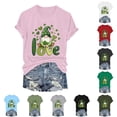 thumbnail image 4 of UngA St Patrick Day Shirts Women Lucky Shamrock Tee St Pattys Day Irish Tshirt Clover Graphic Short Sleeve Top,M, 4 of 9