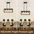 thumbnail image 4 of KEESFU Luz Dije Estilo Farmhouse de 4 Luces, Altura Ajustable con Vetas de Madera y Marco de Metal Negro para Kitchen Island, Comedor, Mesa de Alberca, 4 of 10