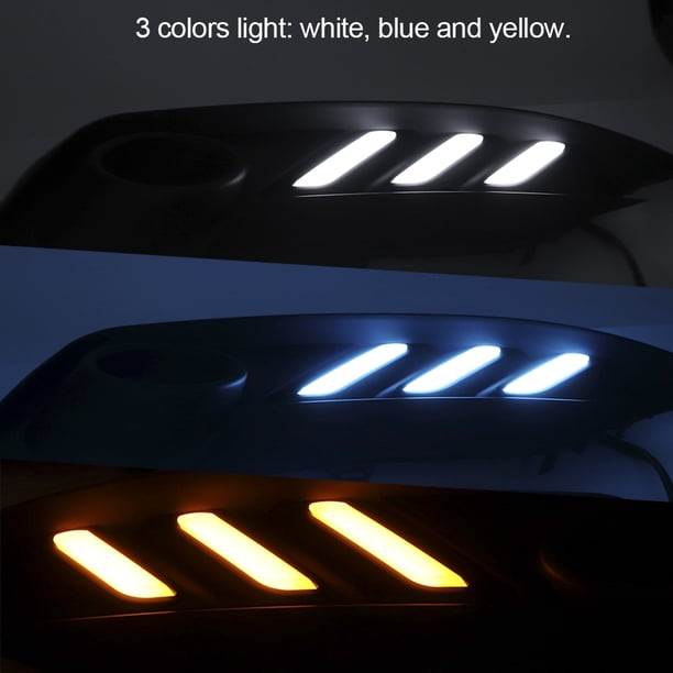 Luces De Circulación Diurna LED Para Coche, 2 Uds., Lámpara DRL De 3 Colores Para 10. 2016-2018