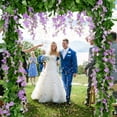 thumbnail image 2 of Wisteria Garland Artificial Wisteria Vine 5pcs 7.2ft/Piece Wisteria Artificial Flowers Garland Fake Wisteria Garland Greenery for Wedding Arches Decor (White), 2 of 5