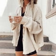 thumbnail image 3 of Women's High-Quality Oversized Knit Shacket Jacket with Button Down Front, Long Sleeve Design for Fall and Winter, Ideal for Casual Work Wear, Daily Use, Trendy Fashion Outfits Beige L, 3 of 8