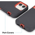 thumbnail image 5 of Compatible with iPhone 12 Case/iPhone 12 Pro Case 6.1-Inch (2020), Heavy Duty Defender 3-Layer Rugged Shockproof Drop Protective Cover Phone Cases for iPhone 12/12Pro, Dark Grey/Orange, 5 of 7