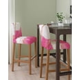 thumbnail image 2 of Pink Marble Bar Stool Covers Set of 2, Nature Marble Crack Yellow Lines Art Stretch Washable Bar Chair Covers with Backs, Removable Pub Counter Height Chair Cover for Kitchen Dining Room Cafe, 2 of 7
