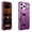 Purple, variant on Sanwo for iPhone 17 Pro Max Case, Rugged Wallet Card Holder with Magnetic Closure, PC+TPU and PU Leather Shockproof Protective Cover, Rosegold