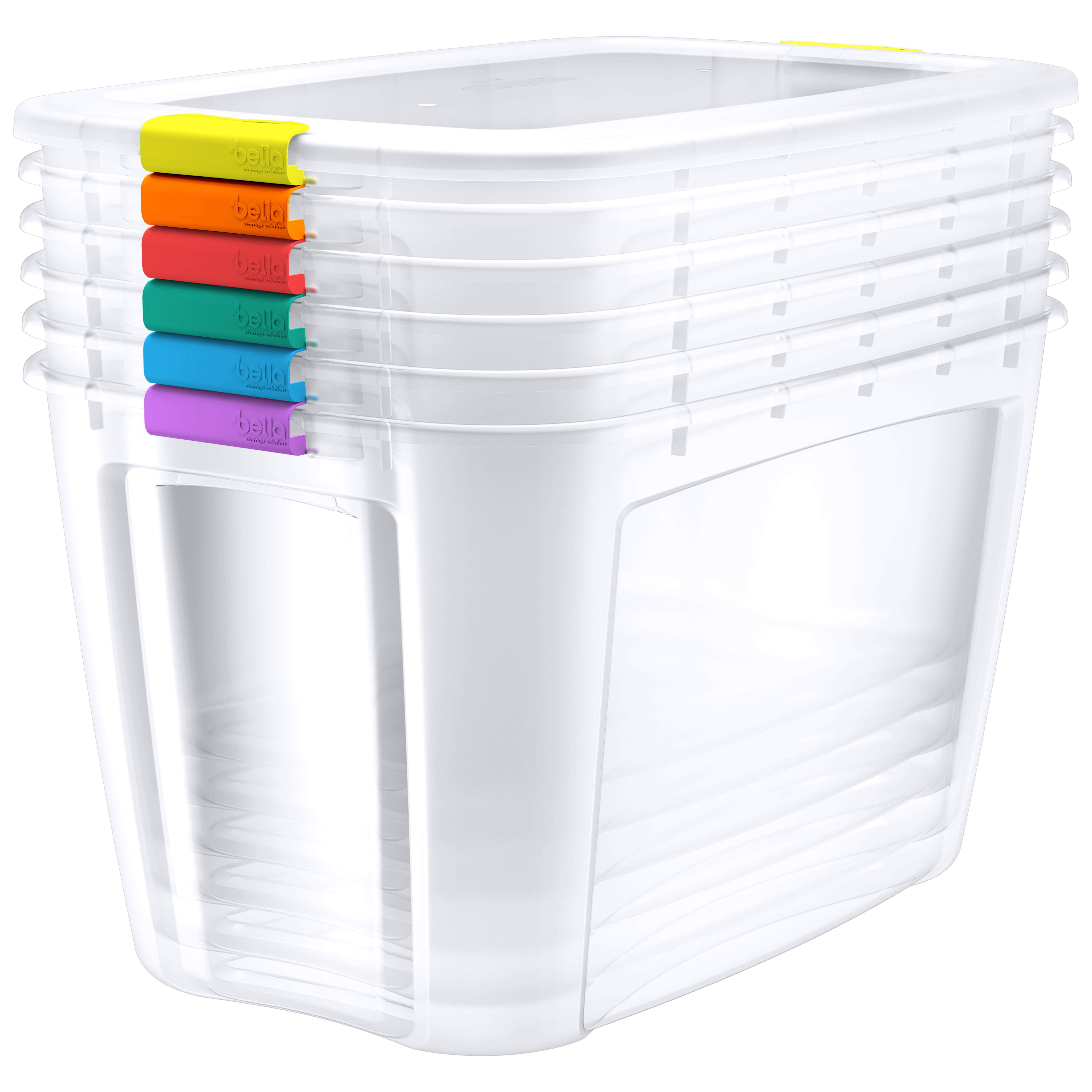 Bella Storage 160 Quart Locking Lid Plastic Storage with Assorted