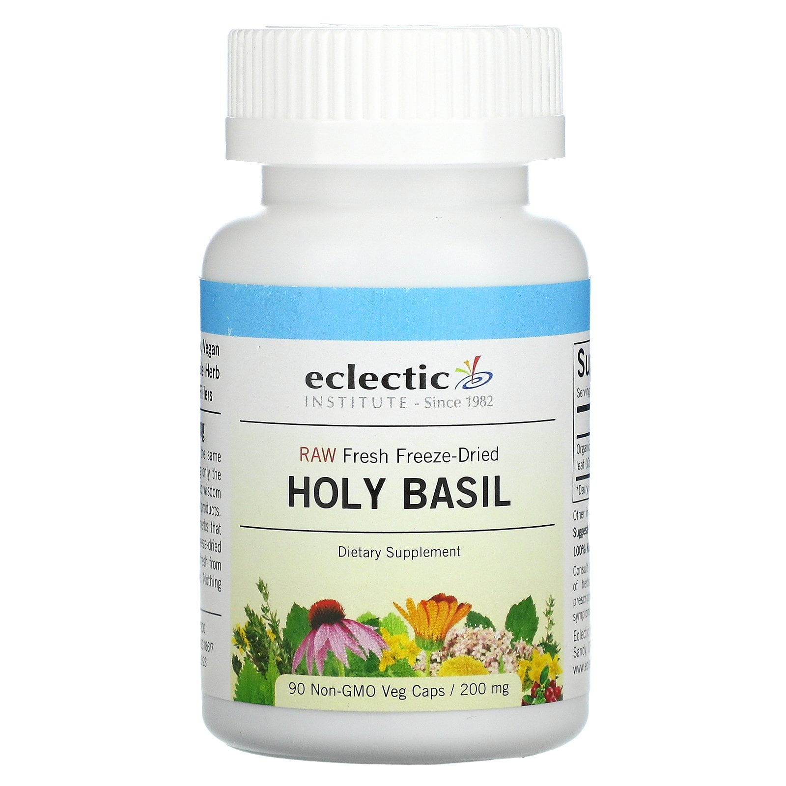 Eclectic Institute Raw Fresh FreezeDried, Holy Basil, 200 mg, 90 Non