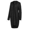 thumbnail image 6 of VISALY Long Cardigans Long Sleeve Cardigan Knitting Coat Large Size Mid Long Plain Casual Jacket Sweaters Elegant Fashion Cotton Autumn Winter Open Front Cardigan Chunky Cardigan Sweaters Black L, 6 of 9