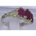 thumbnail image 3 of LBG 10k White Gold Natural Ruby Womens Trilogy Ring - Size 4.75, 3 of 4