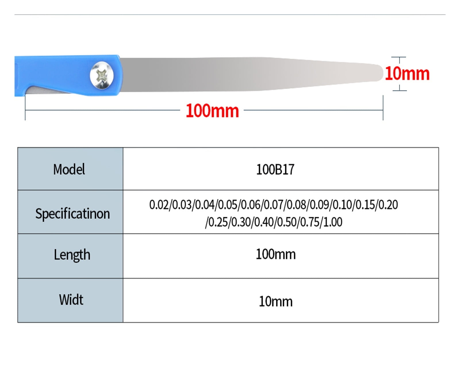 100B17 Feeler Gauge Gauge Filler Gauge Valve Probes Metric Thickness Set Probe Thickness Gauge Gap Tools ,Easy to Use