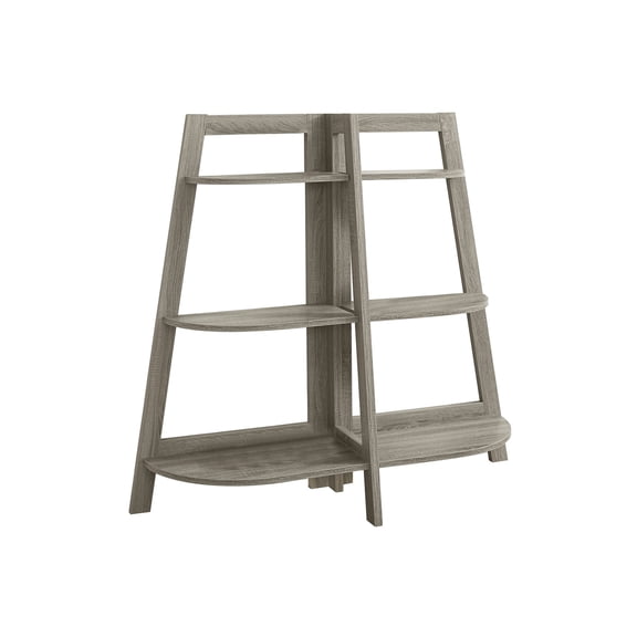 Taupe 3 Tier Modern Ladder Bookshelf, Open Shelf Etagere Bookcase for Living Room & Office