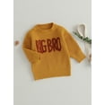 thumbnail image 3 of Kids Toddler Baby Boy Knit Sweater Big Bro Letter Embroidery Long Sleeve Knitted Sweatshirt Fall Winter Warm Clothes, 3 of 7