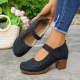 thumbnail image 5 of Byworldtasic Women's Breathable Cutout Block Heel Shoes Adjustable Strap Closed Toe Comfortable Summer Shoes, 5 of 8