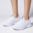 thumbnail image 2 of EKVAHL Women's Breathable Knit Sneakers, Lightweight Lace‑Up Tennis Shoes, Faux Mesh Upper Athletic Walking Shoes for Gym Daily Travel White, 2 of 3