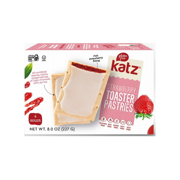 Katz Gluten Free Toaster Pastries-Strawberry |Gluten Free, Dairy Free, Nut  Free, Eggs Free, Soy Free, Kosher | (3 Pack, 8.0 Ounce Each)