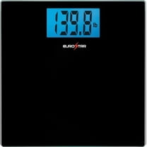EUROSTAR Digital Glass Bathroom Scale, Black