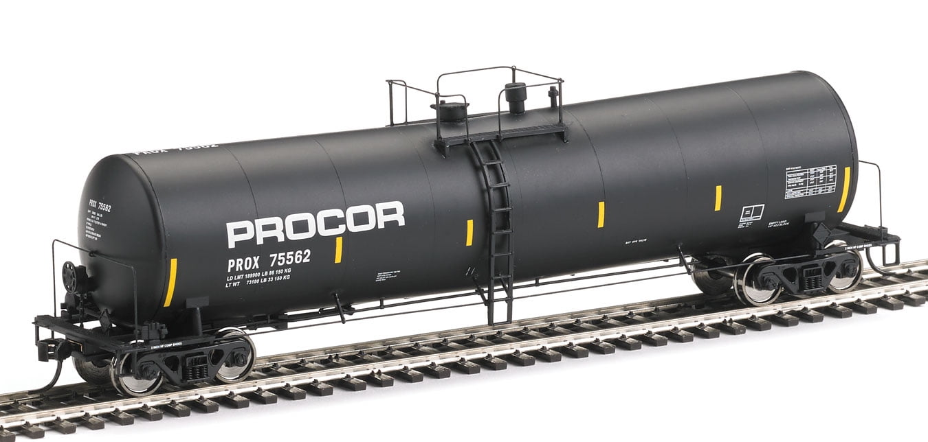 Walthers HO Scale 54' 23K Gallon FunnelFlow Tank Car Procor (Black