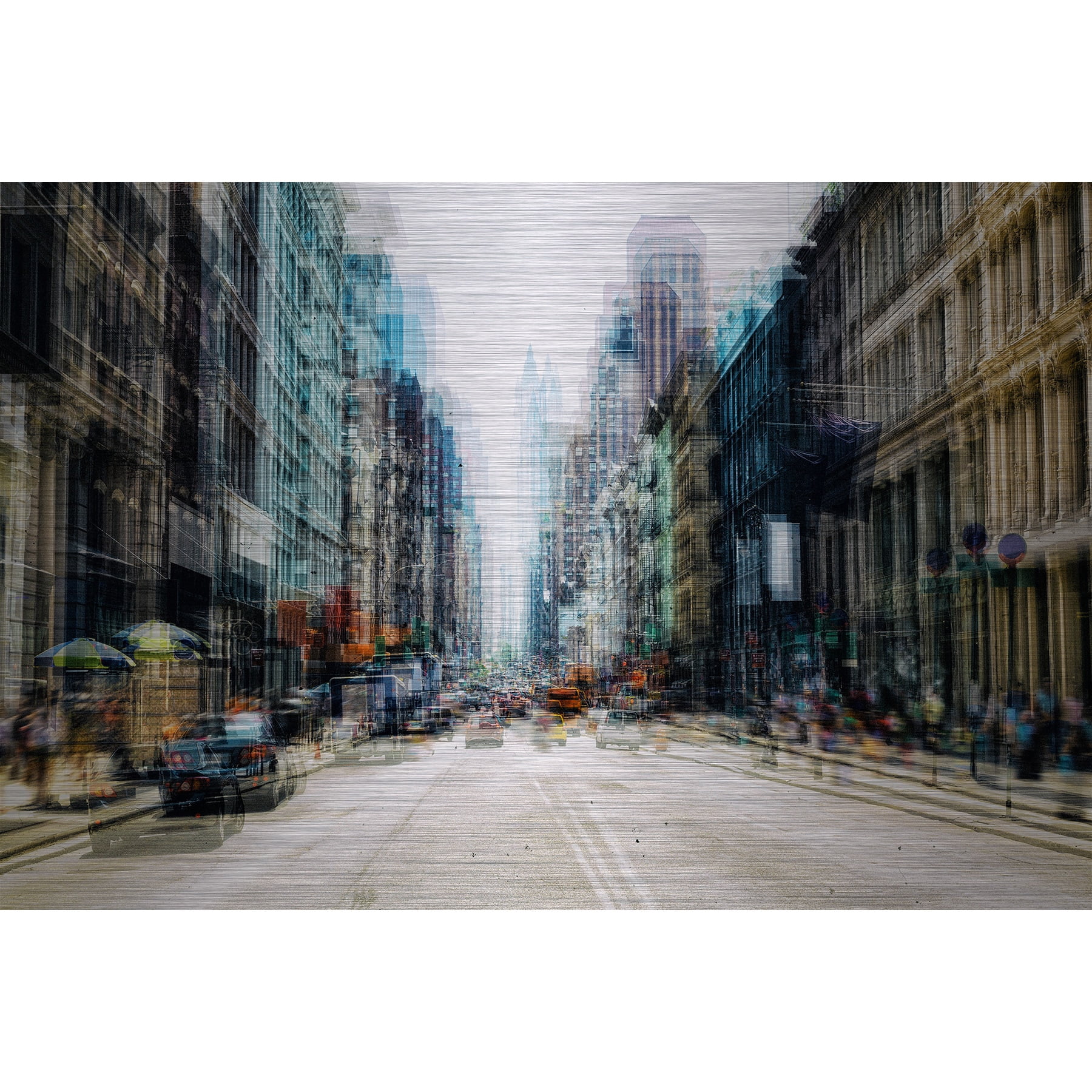 "Wide Avenue" Painting Print on Brushed Aluminum