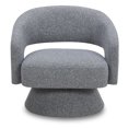 thumbnail image 3 of CHITA Swivel Fabric Accent Chair with Open Back&Wood Base,Modern Armchairs for Living Room Bedroom,Gray, 3 of 9