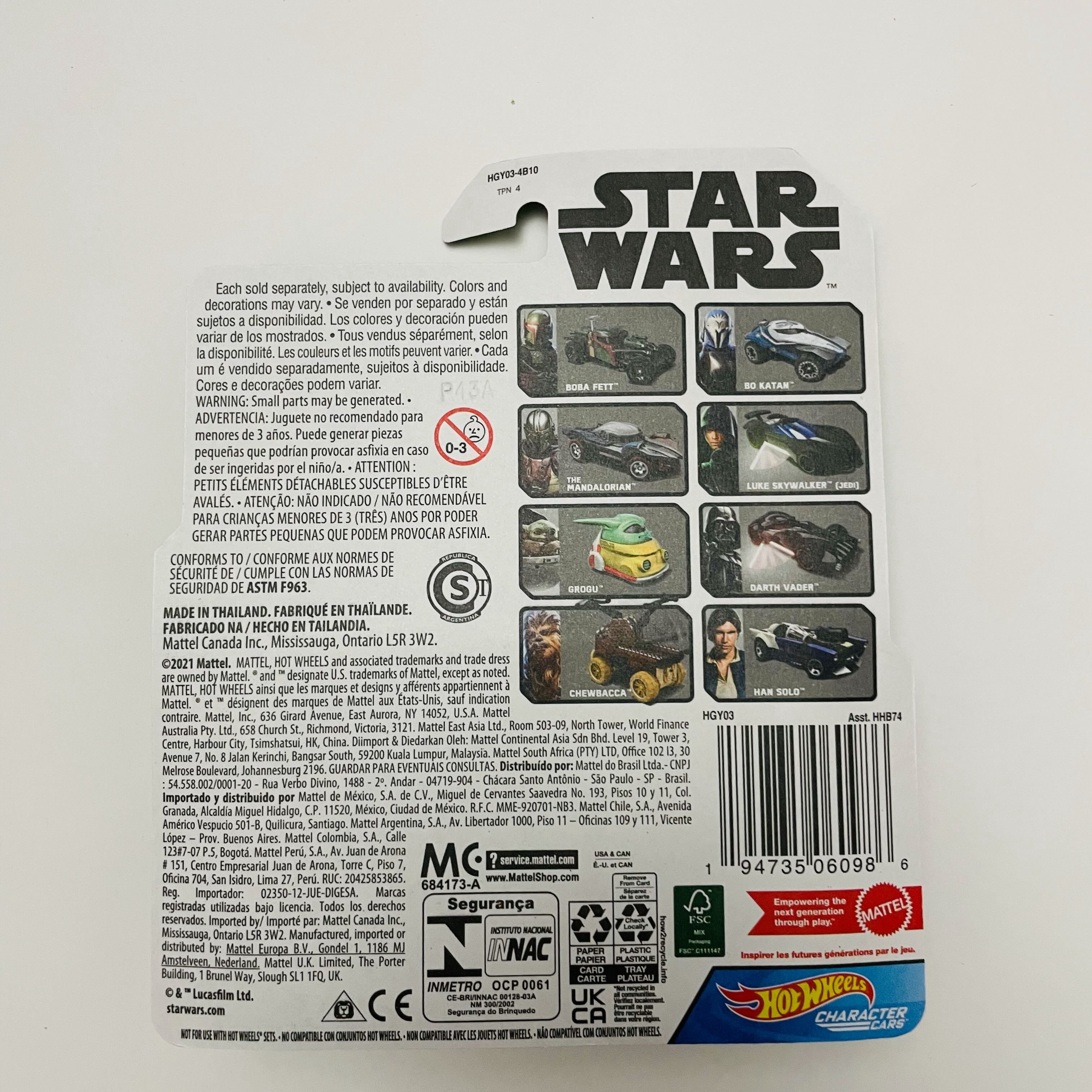 Star Wars Hot Wheels Character Cars Luke Skywalker Diecast Car (Jedi)