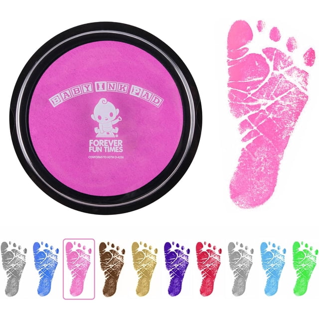 GFDYREE Baby Hand and Footprint Kit by Get Hundreds of Detailed Prints with One Baby Safe Ink Pad Easy to Clean, and Works with Any Paper or Card Clean and Safe (Big, Pink)