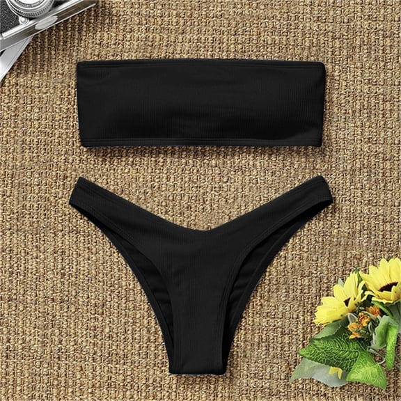 TEVEQ Bikini High Women's Swimwear Swimsuit Two Waisted Tummy Swimwears Tankinis Set Swim Suits for Women 2025 Bikini Sets for Women Bathing Suit for Women Bikini 2025 New Triangle Bikini Sets