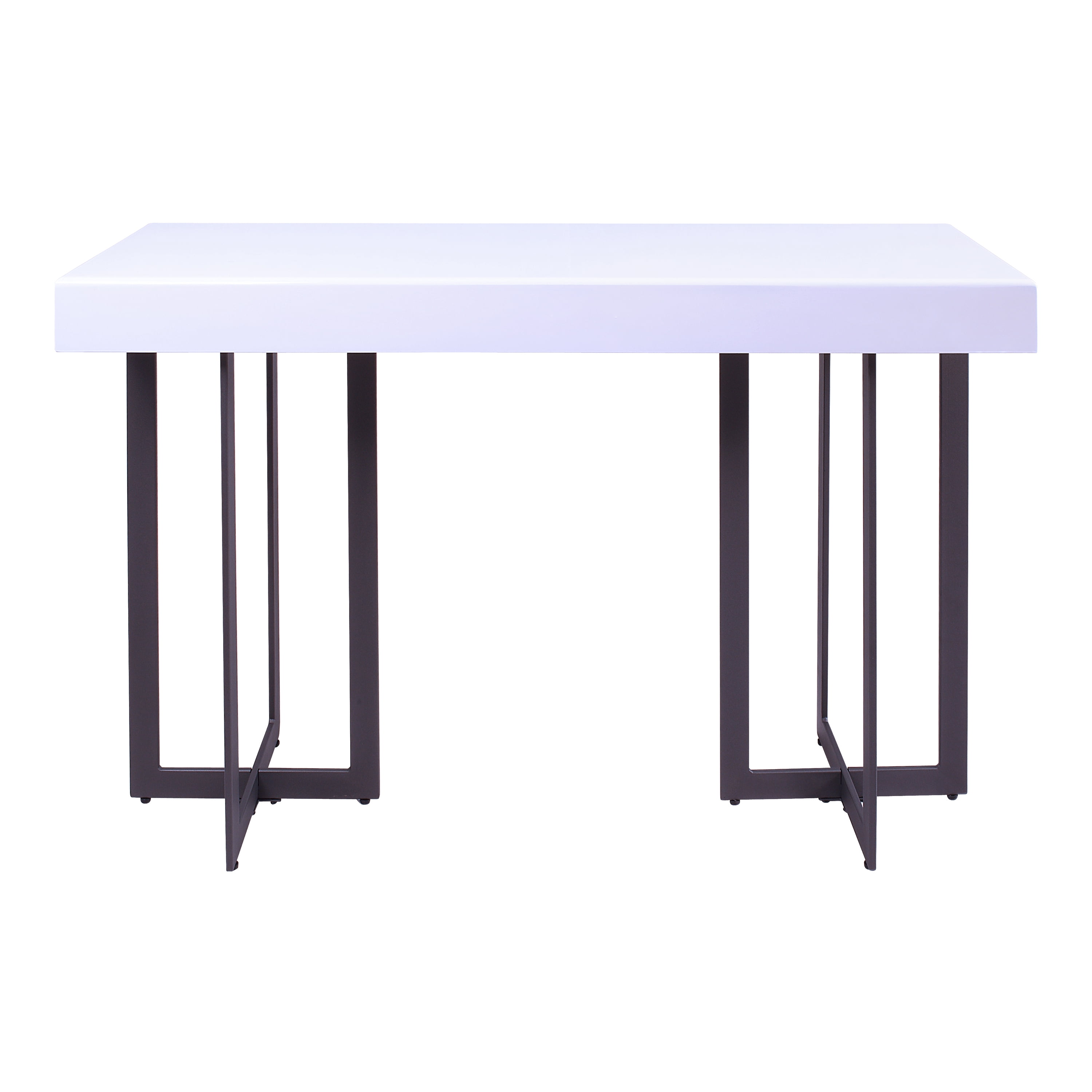 Furniture of America Ariadne 1-Drawer Wood White and Gun Metal Sofa Table