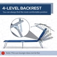 thumbnail image 4 of Outsunny Chaise Longue d'Extérieur, Chaise Longue Pliante Réglable, Chaise de Bronzage avec Pare-Soleil pour Plage, Camping, Randonnée, Cour Arrière, Bleu, 4 of 10