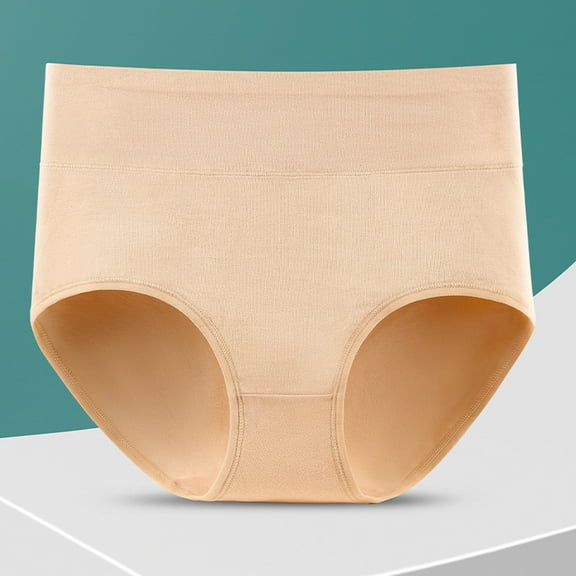 6 Pack Women's Underwear Solid High Waist Plus Size Period Pure Full Coverage Panties