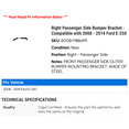 thumbnail image 2 of Front Right Passenger Side Bumper Bracket - Compatible with 2008 - 2014 Ford E-250 2009 2010 2011 2012 2013, 2 of 2