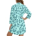 thumbnail image 2 of Xoenoiee Mint Green Leopard Print Button Down Beach Coverup for Women, Long Sleeve Swimsuit Coverup Bikini Shirt Bathing Suit Cover Ups for Pool Vacation, Size S, 2 of 7
