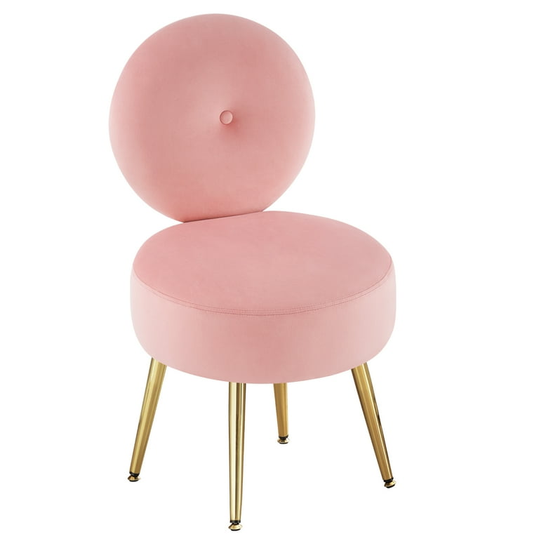 rose gold dressing table chair Art Deco Revival Brass Fan Back Vanity Chair w/ Dusty Rose Velvet Fabr –  Grit City Patina main image 0
