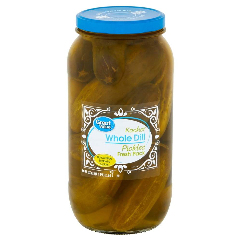 Great Value Kosher Whole Dill Pickles Fresh Pack, 80 fl oz Walmart