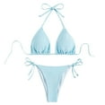 thumbnail image 5 of BKQCNKM Halter Bikini Sets for Women, Low Rise Bikini, Triangle Bikini Sets for Women, Triangle Bikini, String Bikini, Sky Blue S, 5 of 5