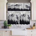 thumbnail image 2 of Snow Mountain Curtain Valances Set Nature Scenery Black Forest Vintage Style Kitchen Curtains 24&nbsp;inch Length Rod Pocket Valance and Tiers 3 Piece Set Small Bedroom Bathroom Laundry Decor, 2 of 9