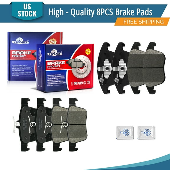 YXPCARS 8PCS Front & Rear Ceramic Brake Pads(D1653 BD1665) for Ford Fusion/Fusion SE Police Responder Hybrid SSV Plug-In Hybrid Lincoln MKZ